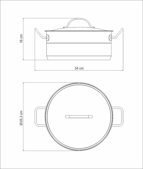 Tramontina - Casserole 24cm, 4.7Litre Profess S/S - Image 4